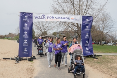 Family walking at BARCC Walk for Change