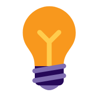 Purple and orange lightbulb
